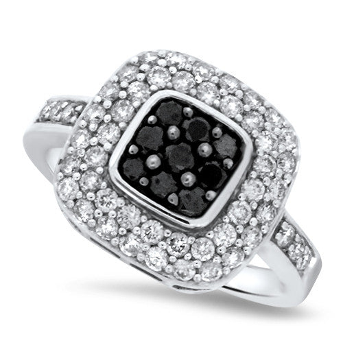 Black & White Square Diamond Ring