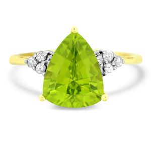 Peridot and Diamond Ring