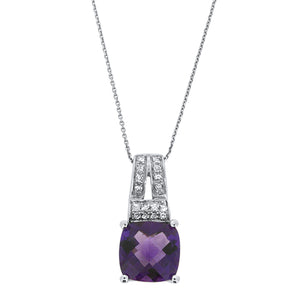 Amethyst and Diamond Pendant