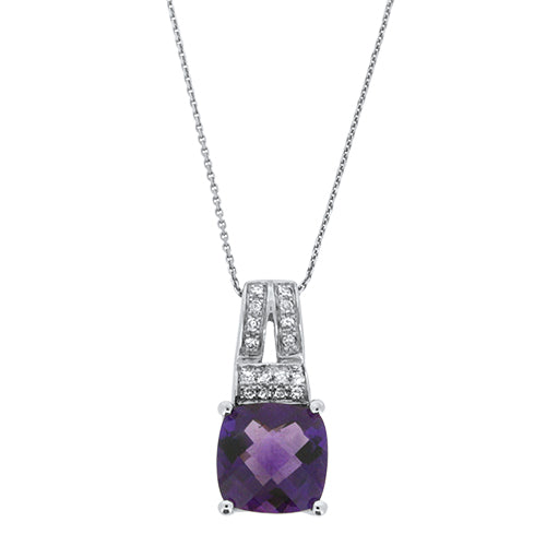 Amethyst and Diamond Pendant