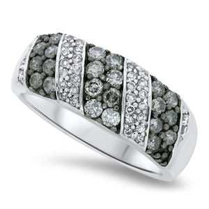 Black & White Alternating Diamond Fashion Ring