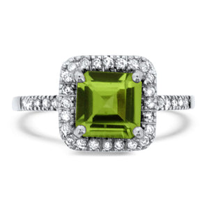 Peridot and Diamond Ring