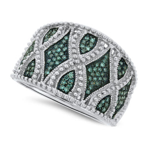 White and Blue Diamond Fashion Ring