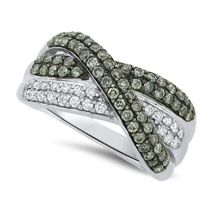 White and Silver Mist Diamond Fashion Ring