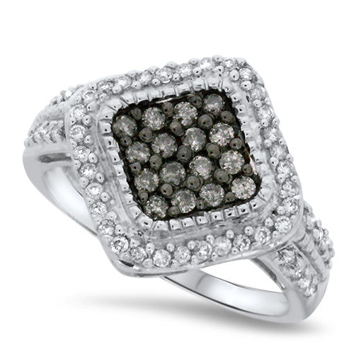 Black & White Pressed Diamond Fashion Ring