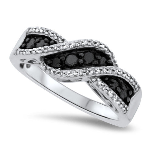 White and Black Diamond Ring