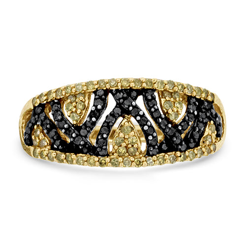 Black & Champaign Diamond Ring
