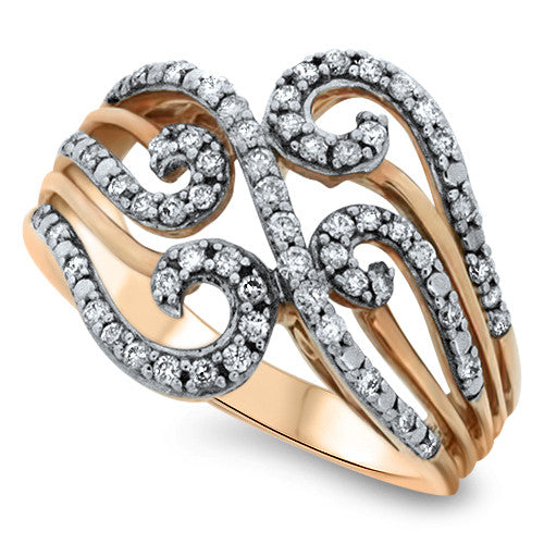 Curve & Swirl Diamond Fashion Ring