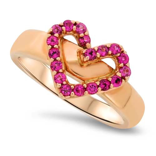 Heart Shaped Rubelite Ring