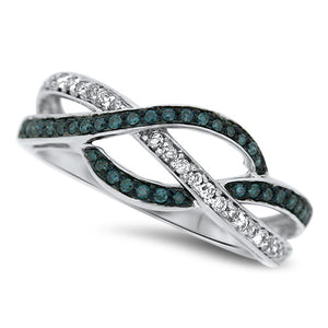 Blue & White Diamond Fashion Ring