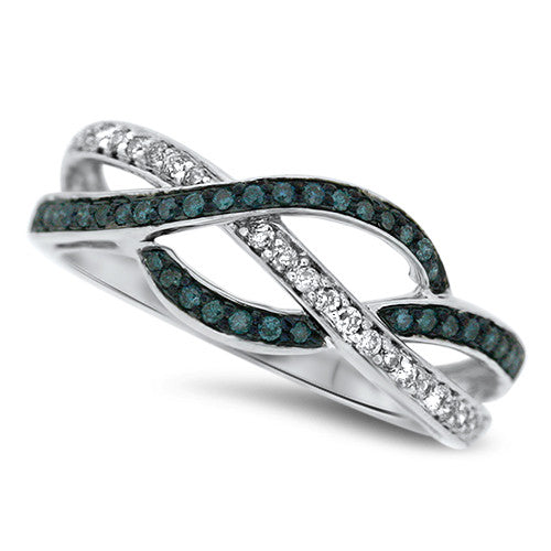 Blue & White Diamond Fashion Ring
