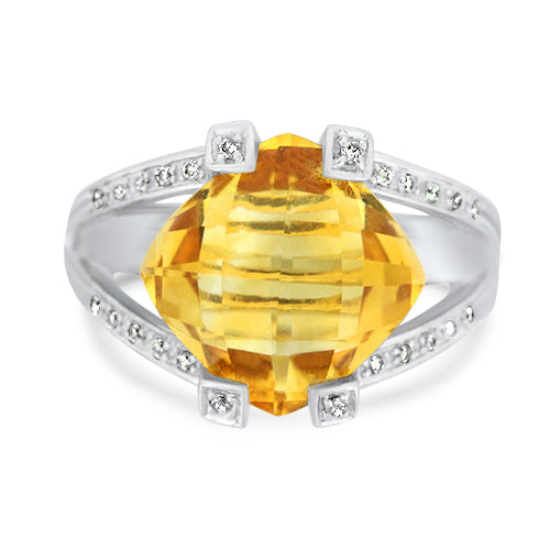 Citrine & Diamond Ring