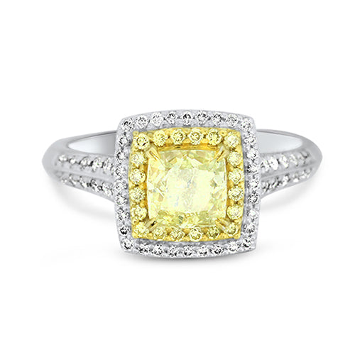 Diamond & Yellow Colored Diamond Ring