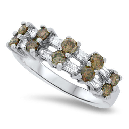 Chocolate and White Diamond Ring