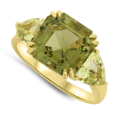 Olive & Lemon Quartz Ring