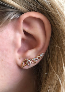 Yellow Gold Diamond Earrings Crawlers