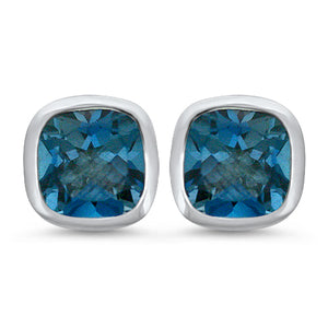 Blue Topaz Stud Earrings