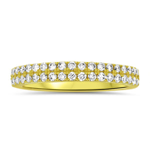Yellow Gold Double Row Diamond Band
