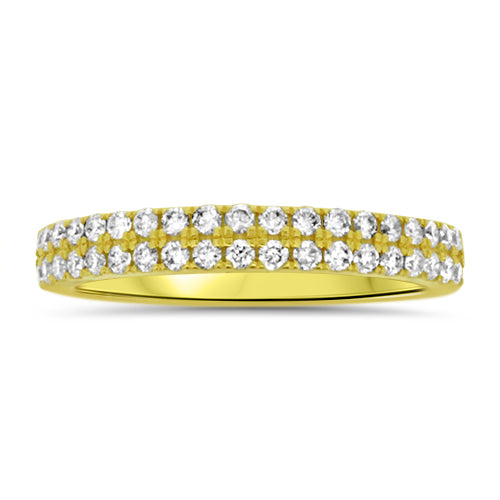Yellow Gold Double Row Diamond Band