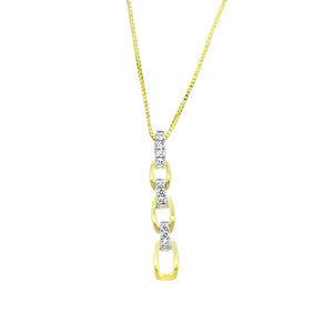 Chain Link Yellow Gold Diamond Pendant