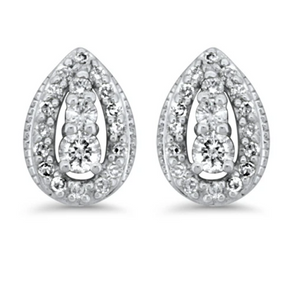 Pear Shape Diamond Cluster Earrings