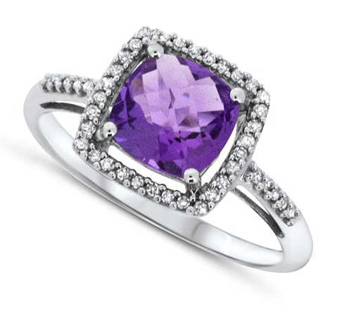 Amethyst and Diamond Ring