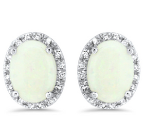 Opal & Diamond Earrings